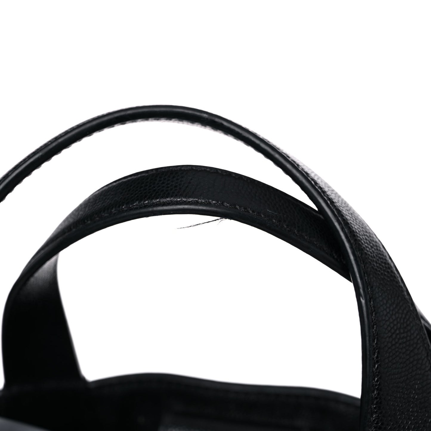 Caviar Stitched Large Shopping Tote Black
