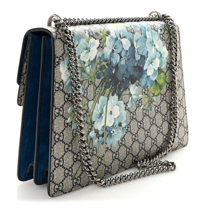 Gucci GG Supreme Monogram Blooms Medium Dionysus Shoulder Bag Beige Navy Vintage Blue 3 of 10