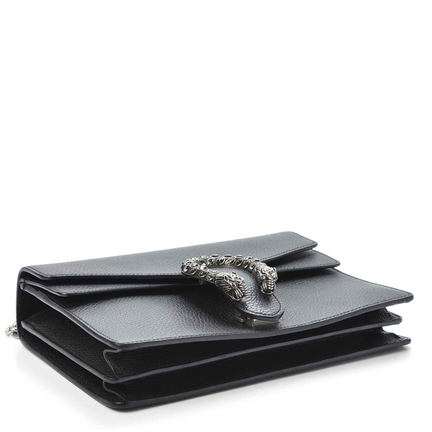 Pebbled Calfskin Small Dionysus Shoulder Bag Black