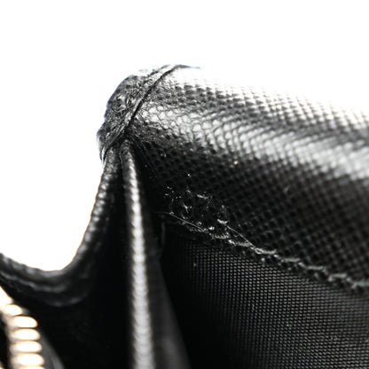 Prada Tessuto Saffiano Triangle Logo Continental Flap Travel Wallet Black 8 of 12