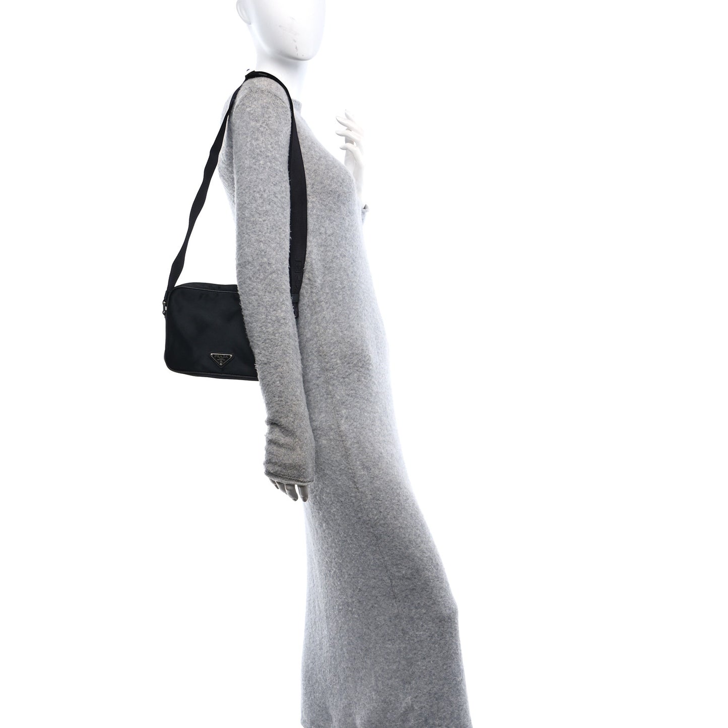 Tessuto Nylon Saffiano Logo Camera Bag Black