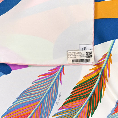 Hermes Silk Giant Toucans De Paradis Scarf 140 White Bleu Multicolor 3 of 3
