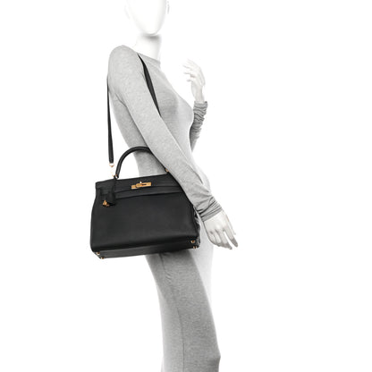Hermes Togo Kelly Retourne 32 Black 2 of 12