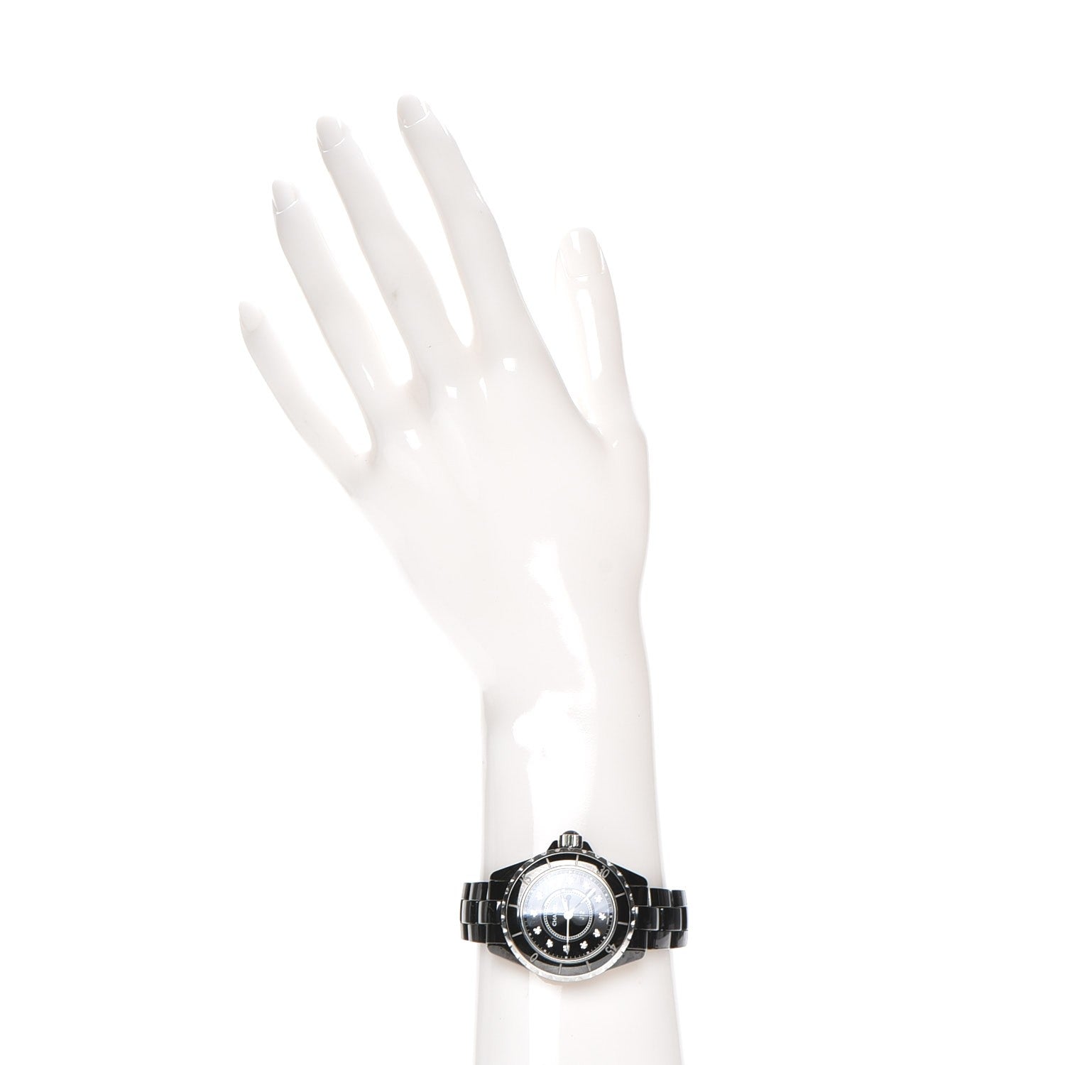 Chanel Stainless Steel Ceramic Diamond 33mm J12 Quartz Watch Black 2 of 7