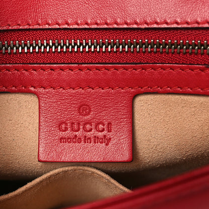 Gucci Calfskin Matelasse Small GG Marmont Top Handle Shoulder Bag Hibiscus Red 6 of 10