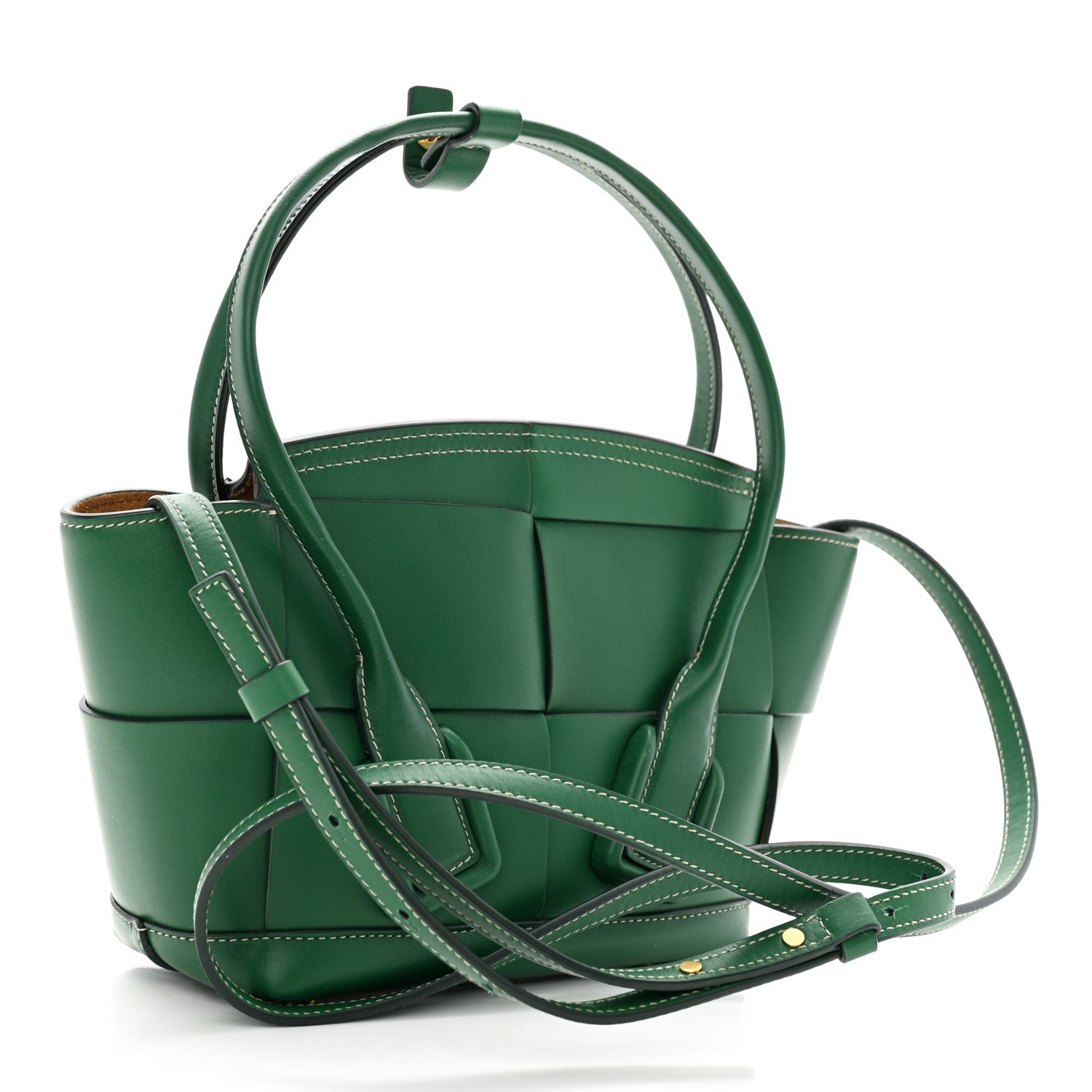 Bottega Veneta Calfskin Mini Maxi Intrecciato Arco Green 3 of 12