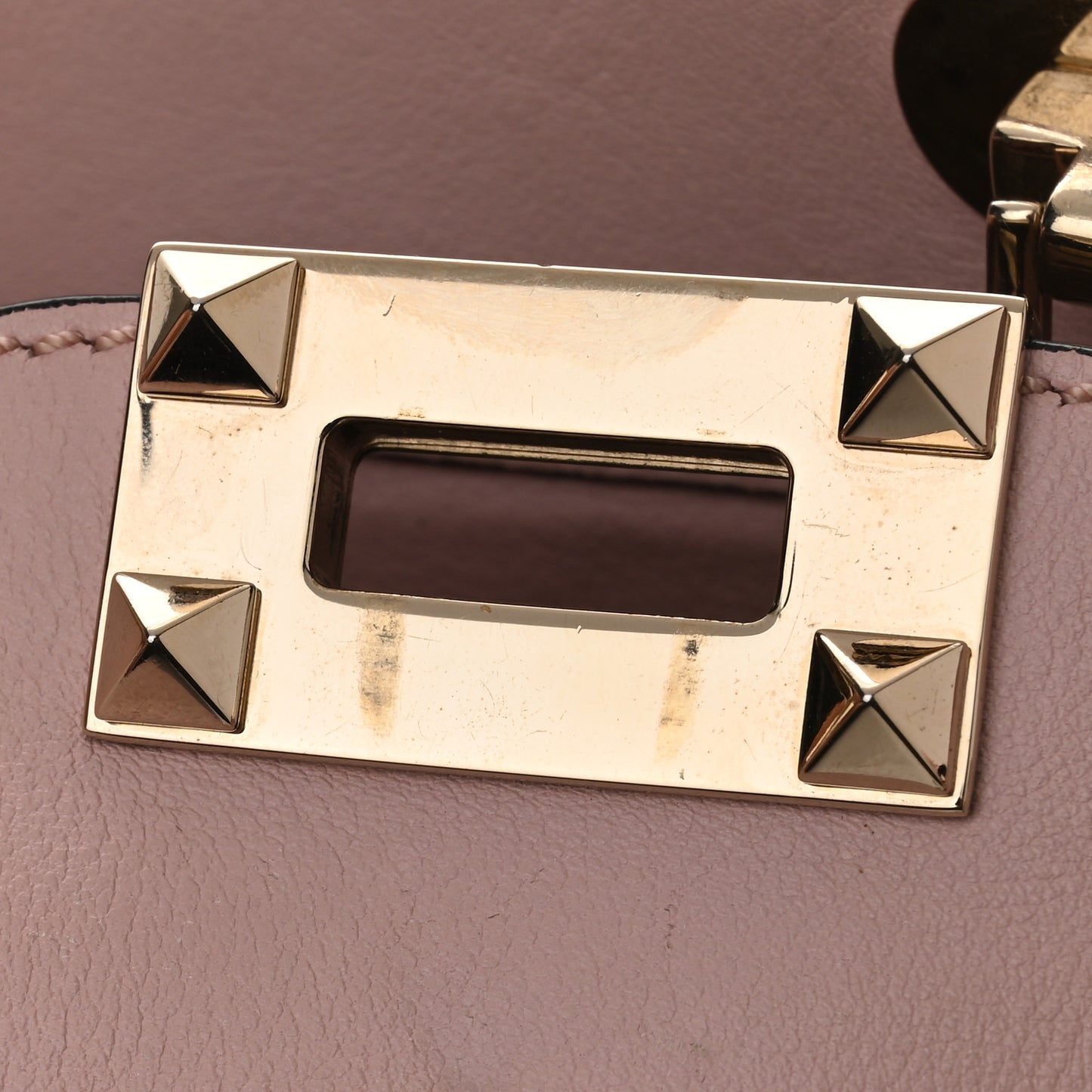 Vitello Small Rockstud Double Handle Tote Water Rose