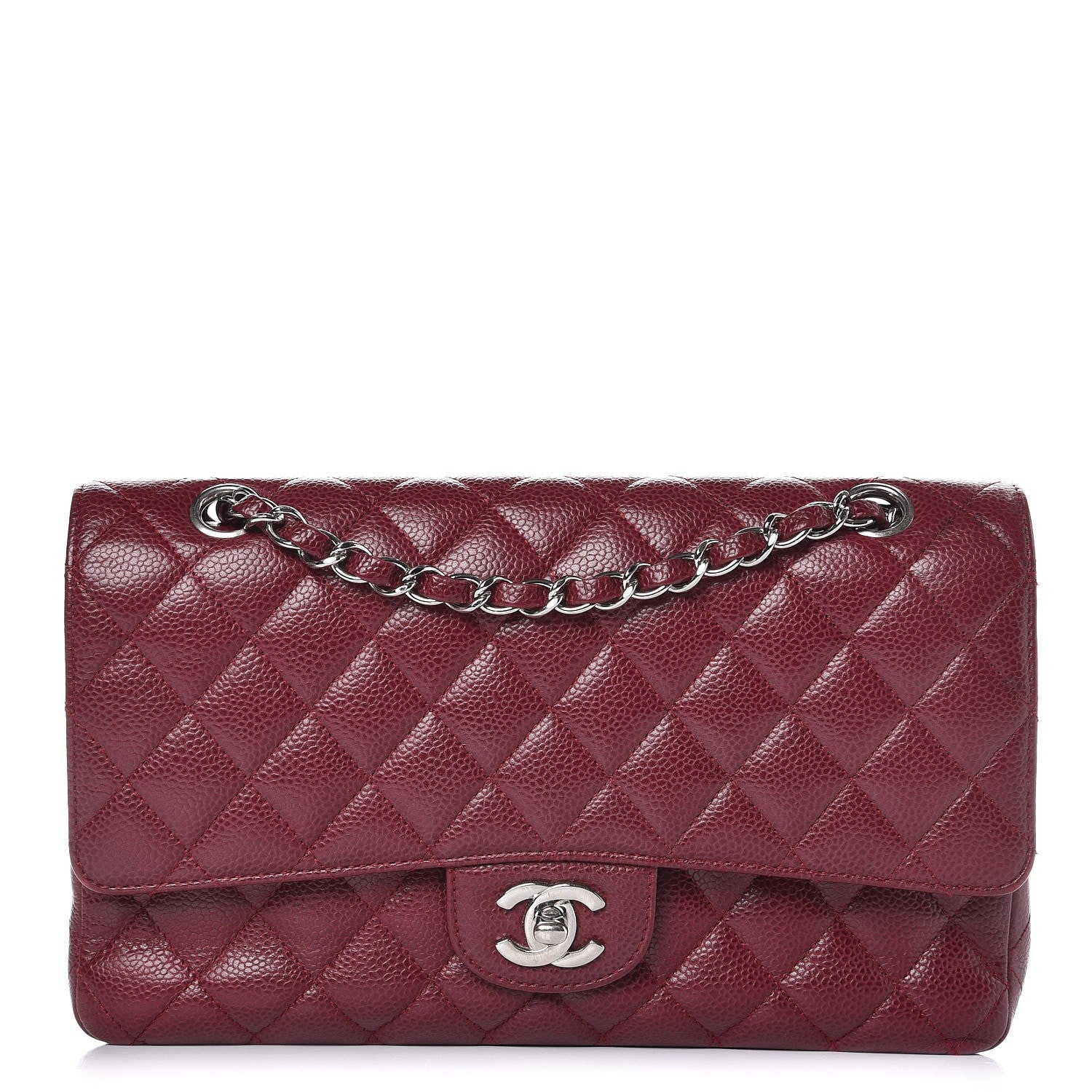 Chanel Caviar Quilted Medium Double Flap Dark Red 1 of 11