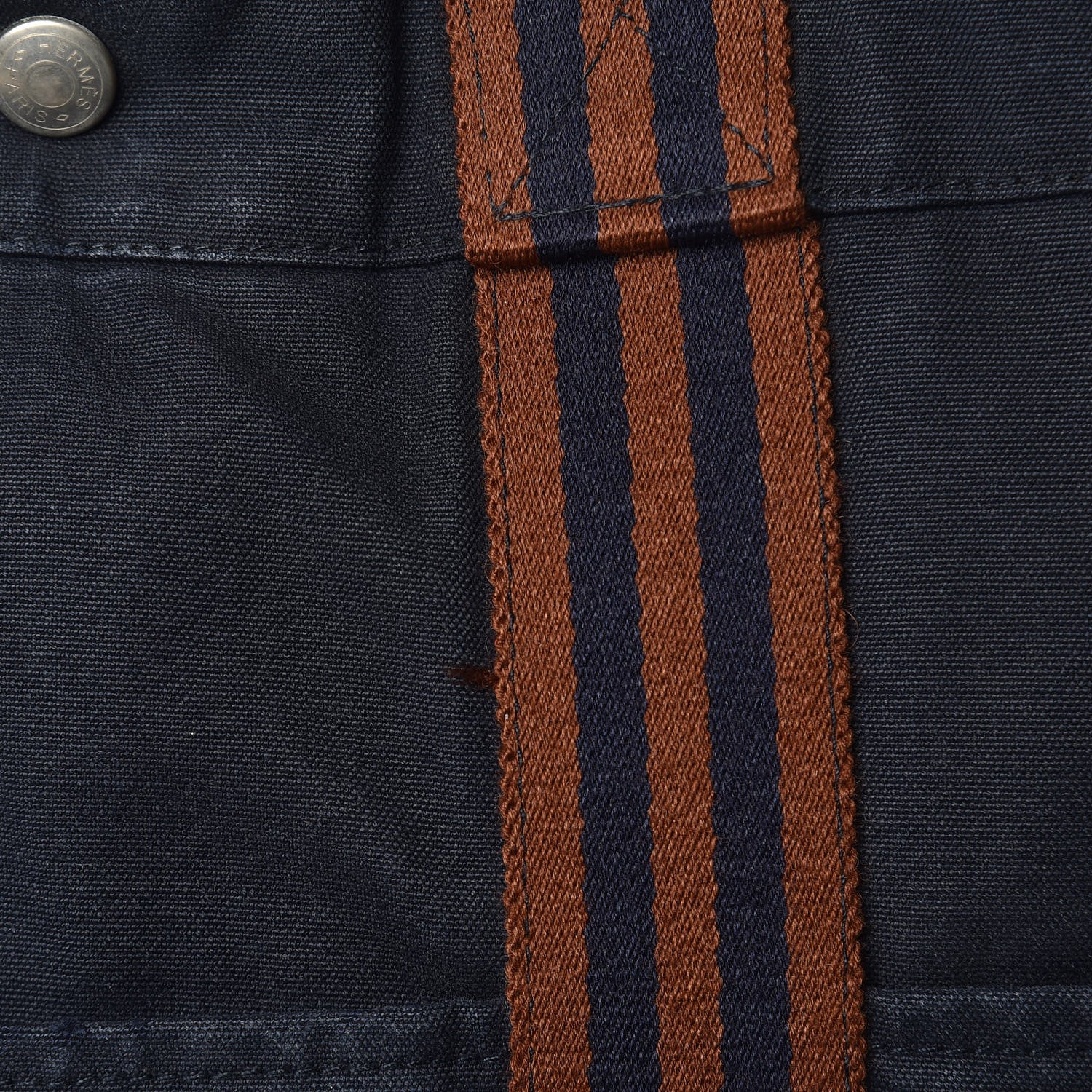 Hermes Canvas Fourre Tout MM Navy Brown 16 of 16