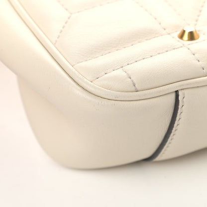 Gucci Calfskin Matelasse Studded Medium GG Marmont Shoulder Bag White 6 of 7