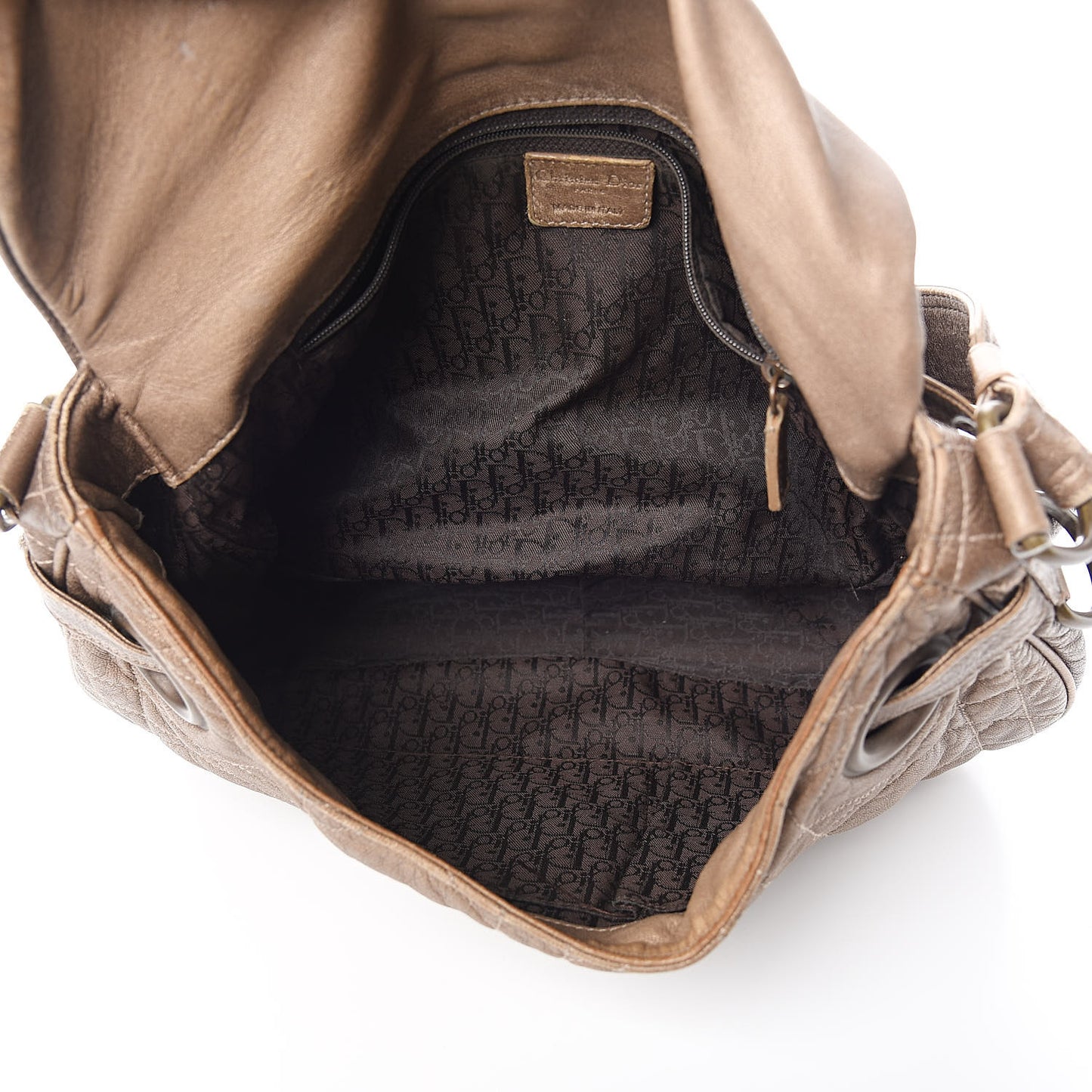 Lambskin Cannage Shoulder Bag Bronze