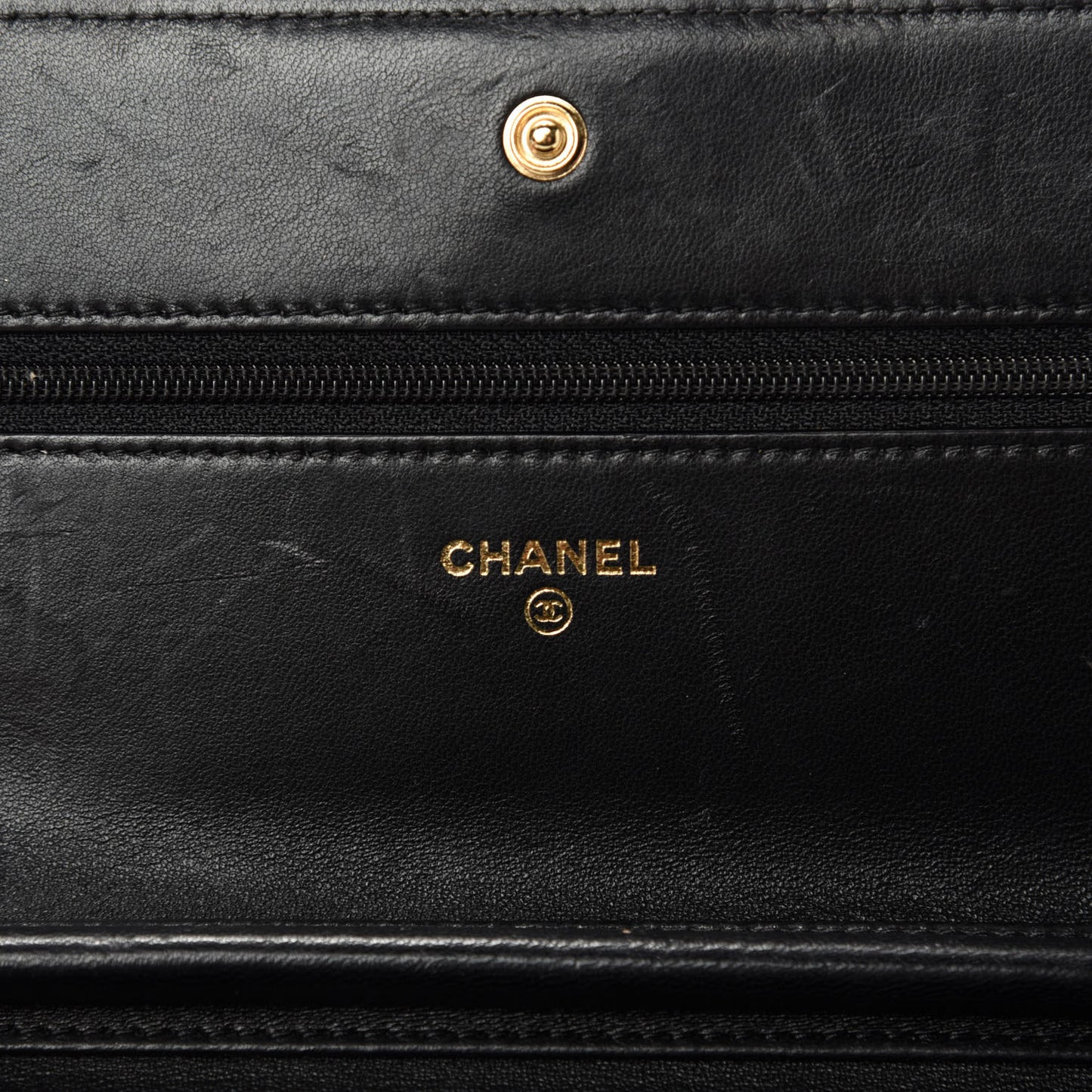 Lambskin Quilted Boy Wallet On Chain WOC Black
