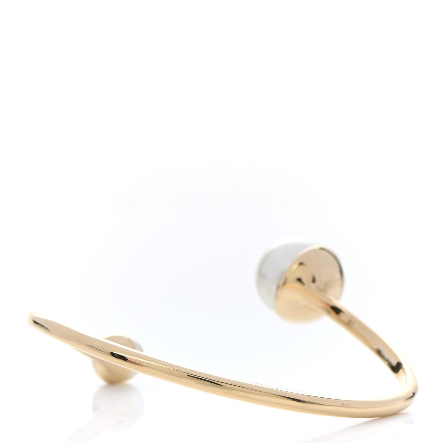 Metal Double Pearl Bracelet Gold