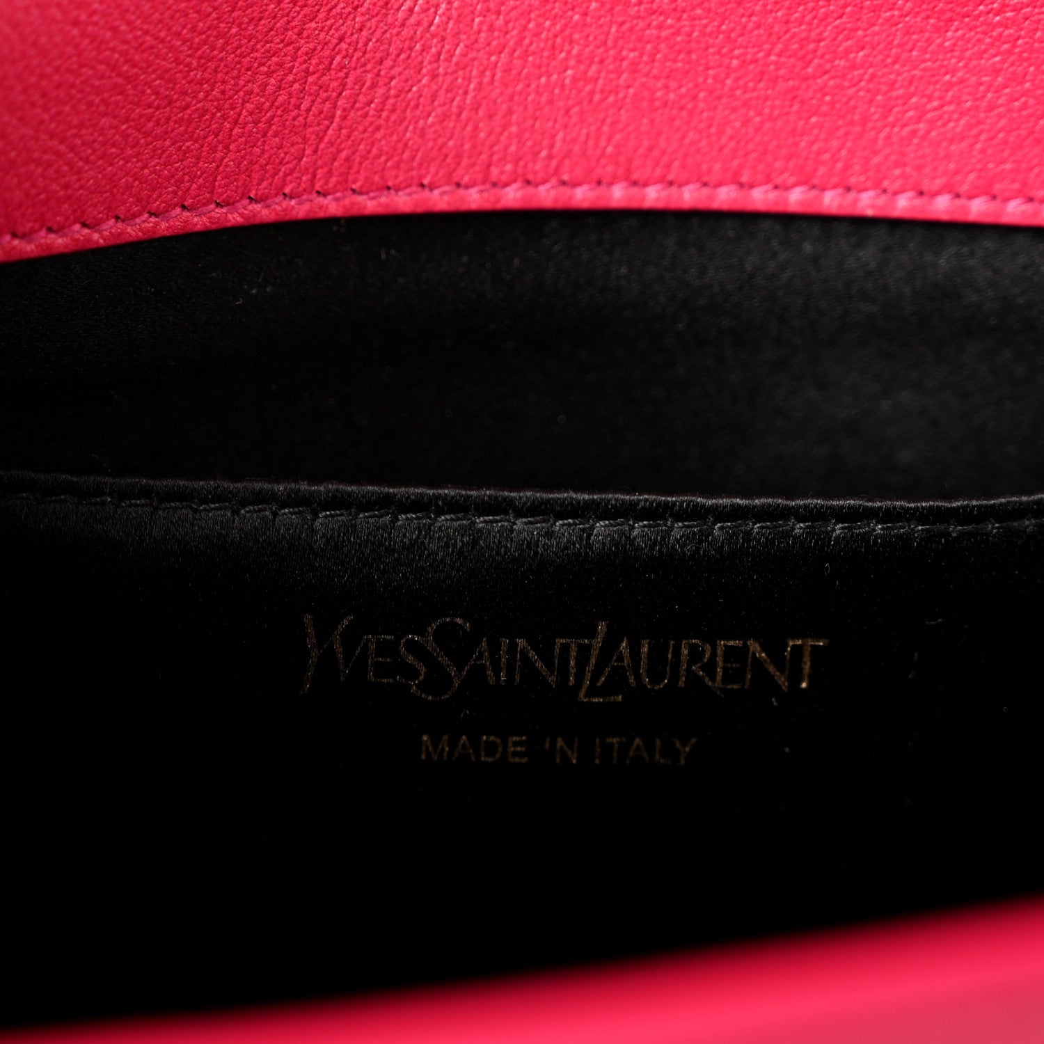 Saint Laurent Calfskin Monogram Large Belle De Jour Clutch Lipstick Fuchsia 6 of 12