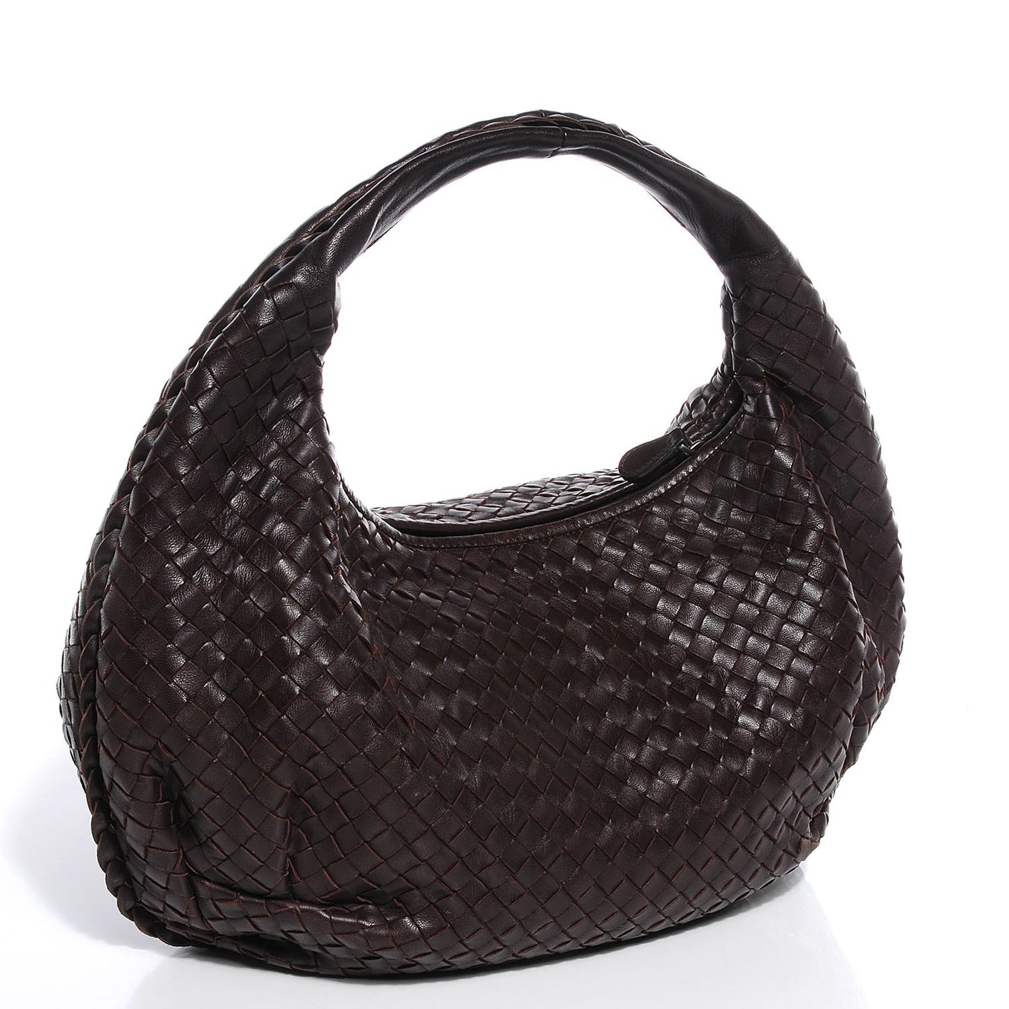 Nappa Intrecciato Medium Belly Veneta Hobo Ebano