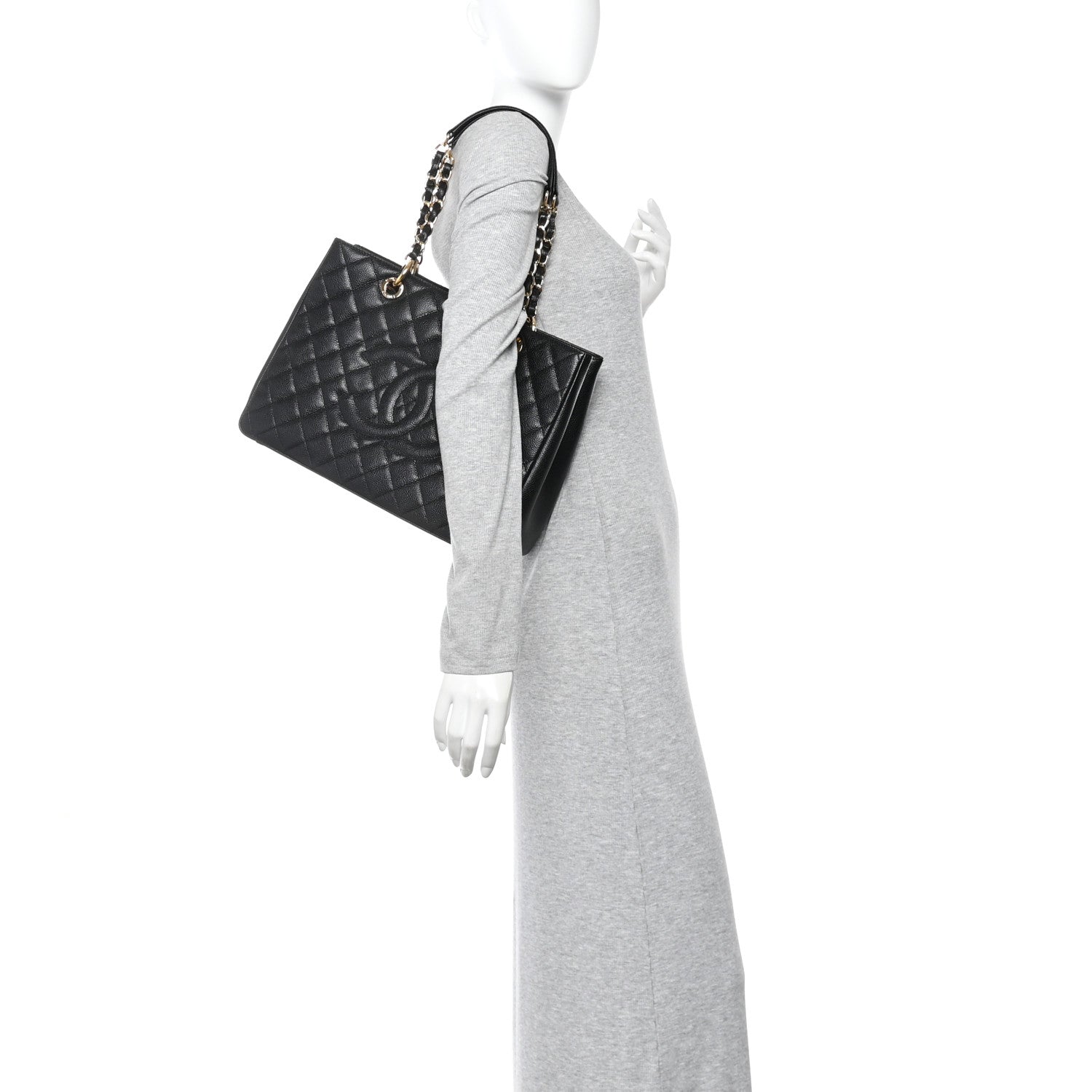 Chanel Caviar Quilted Grand Shopping Tote GST Black 2 of 10