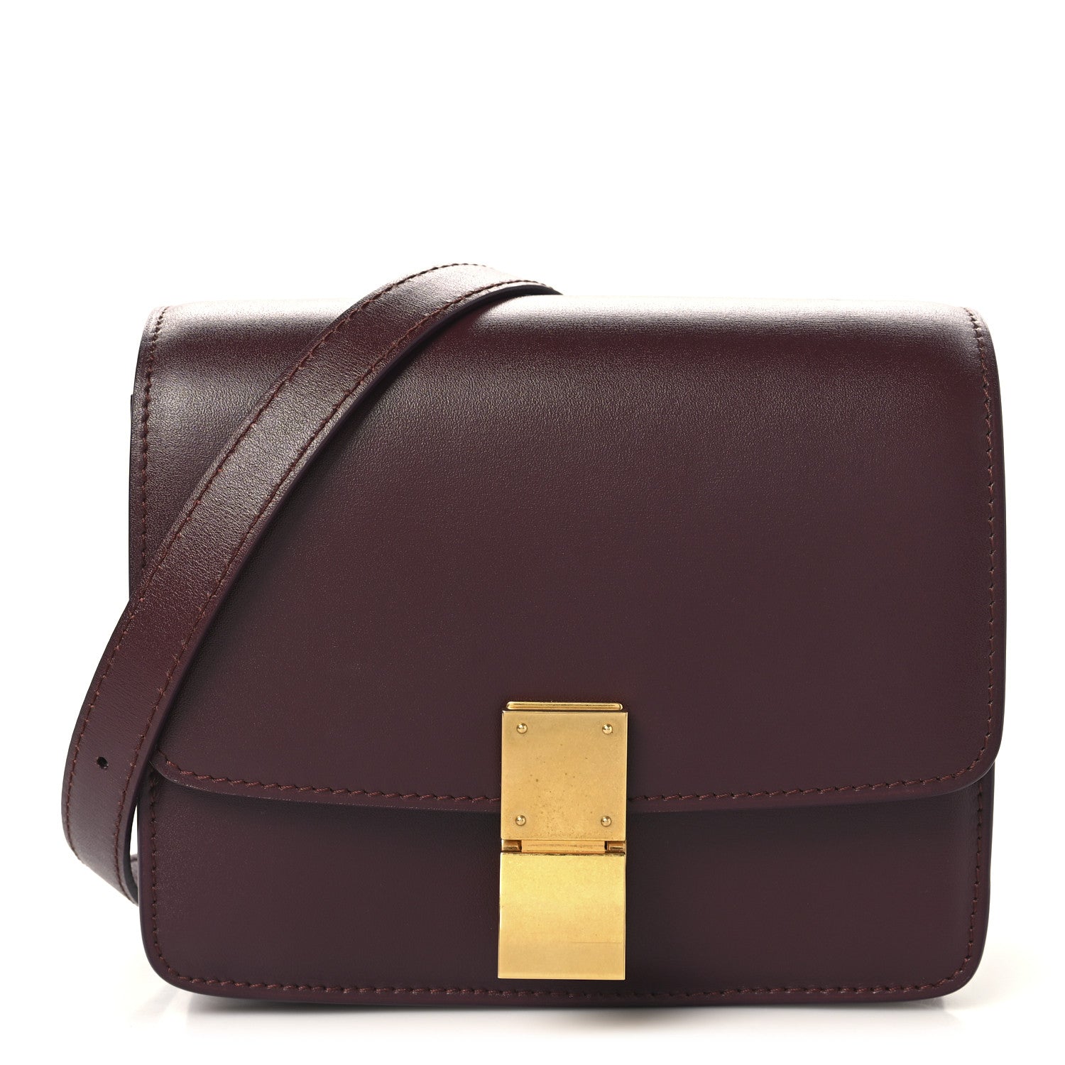 Celine Box Calfskin Small Classic Box Flap Bag Burgundy 1 of 10