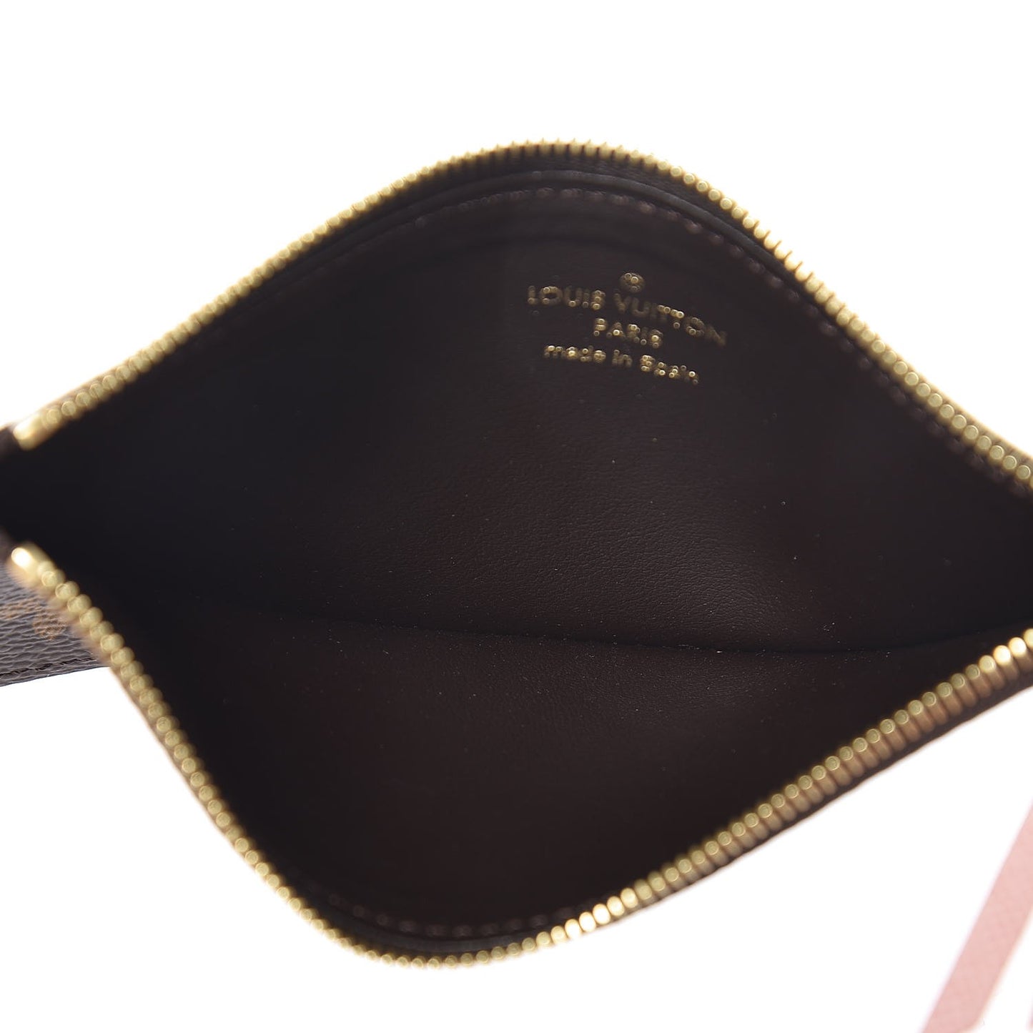 Monogram Felicie Chain Wallet Zippered Insert Rose Ballerine