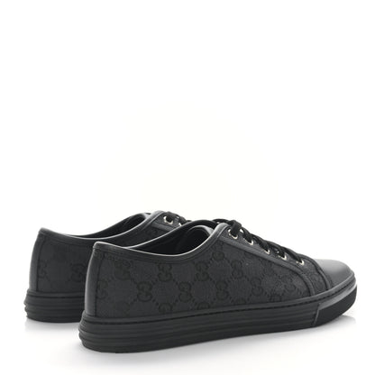 Gucci GG Monogram Calfskin Womens Low Top Sneakers 38 Piombo Black 4 of 9