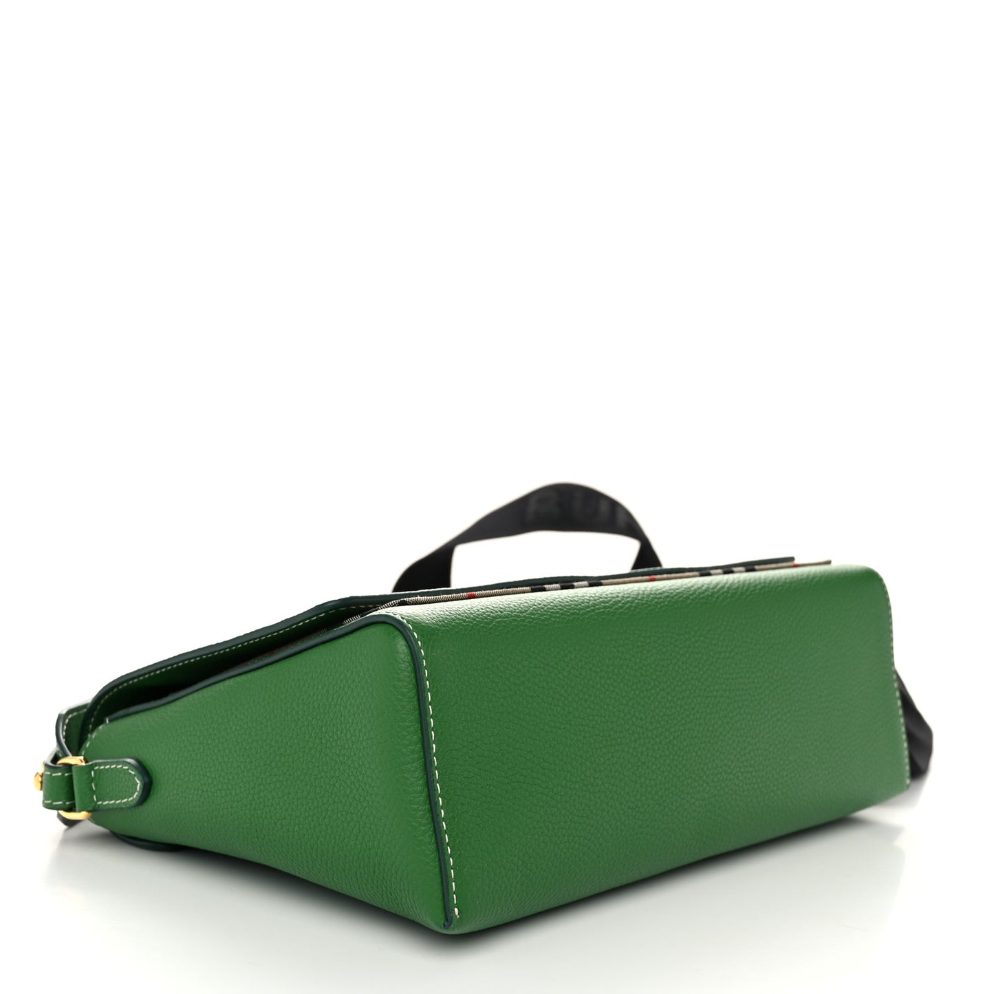 Grainy Calfskin Vintage Check Note Crossbody Bag Ivy Green