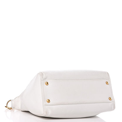 Chanel Grained Calfskin CC Shoulder Bag White 4 of 15