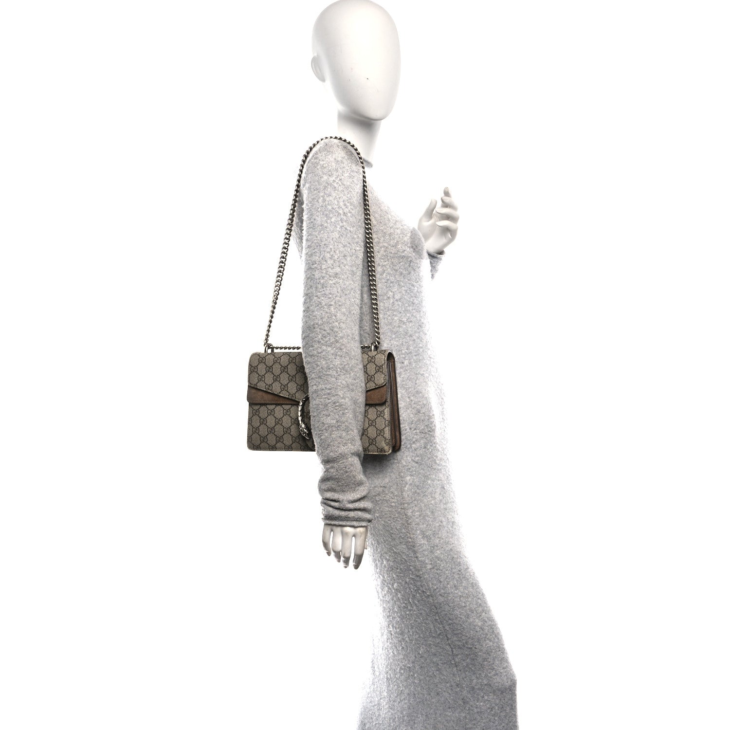 Gucci GG Supreme Monogram Small Dionysus Shoulder Bag Taupe 2 of 10