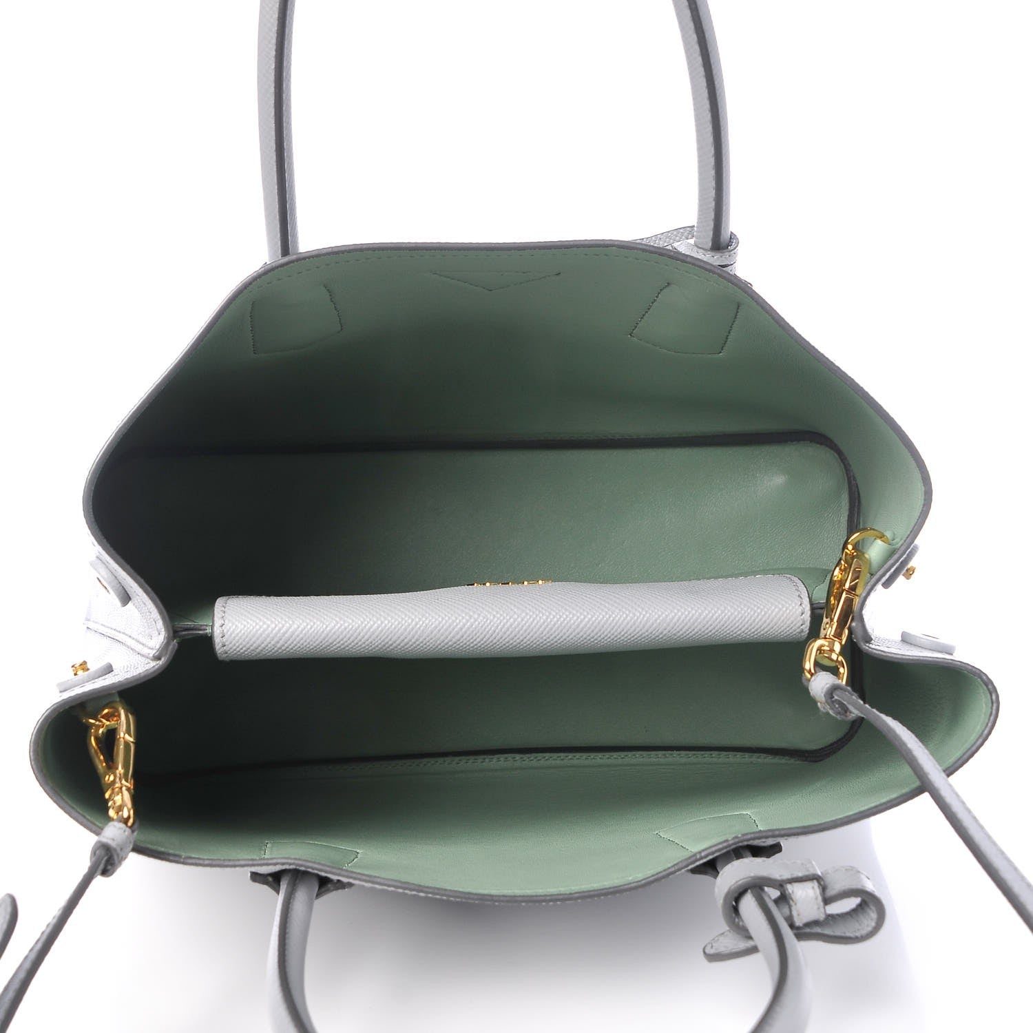 Prada Saffiano Cuir Medium Double Bag Granito Acquamarina 5 of 8