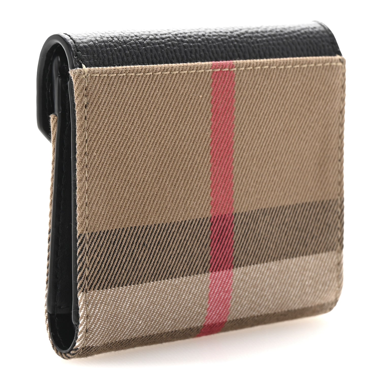 Burberry Haymarket Check Compact Wallet Black 3 of 7