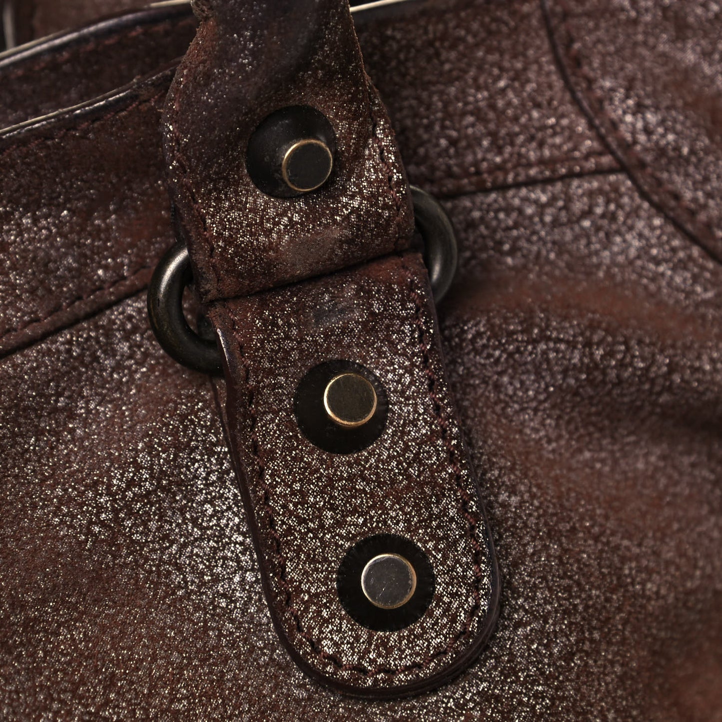 Metallic Craquele Calfskin Classic Hardware City Bronze