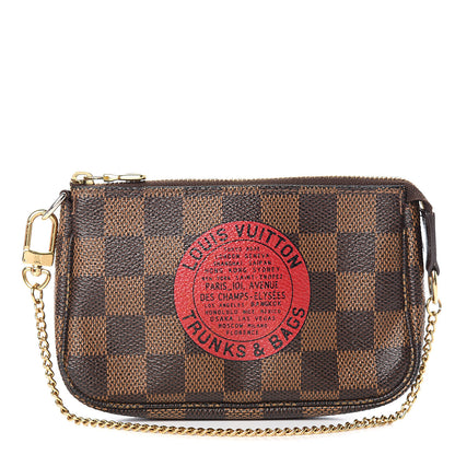 Louis Vuitton Damier Ebene Complice Trunks and Bags Mini Pochette Accessories Red 1 of 10