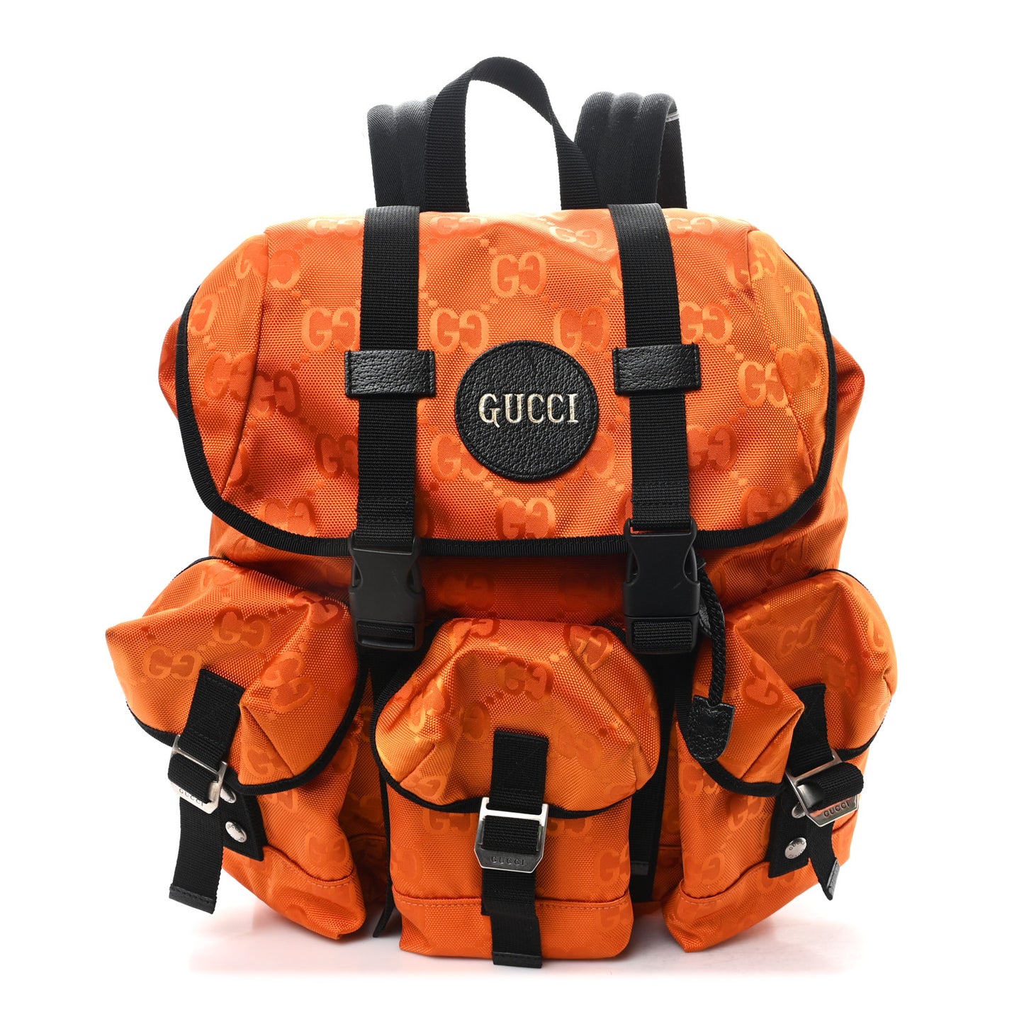 Econyl Nylon Monogram Off The Grid Utility Pocket Backpack Carrot Orange Black