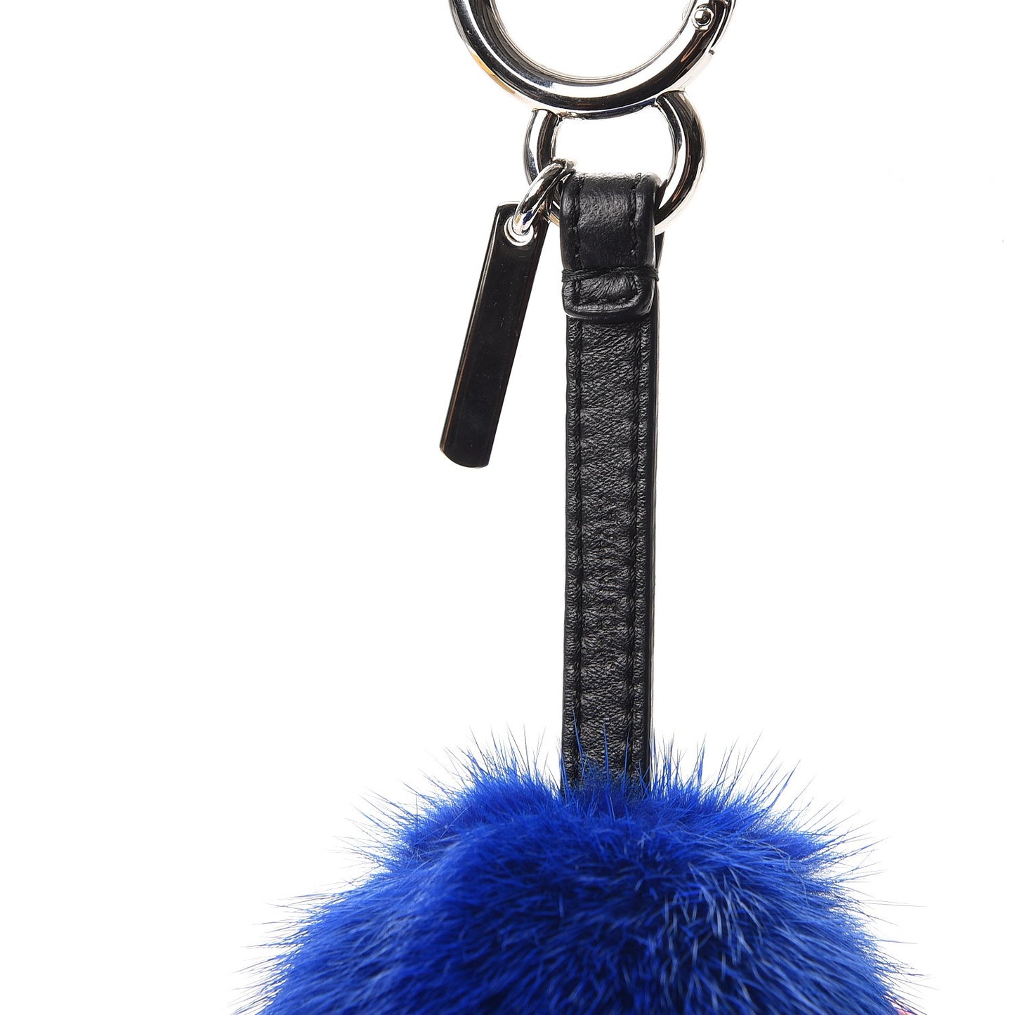 Mink Fox Fur Kid Monster Bag Bug Charm Blue Multicolor