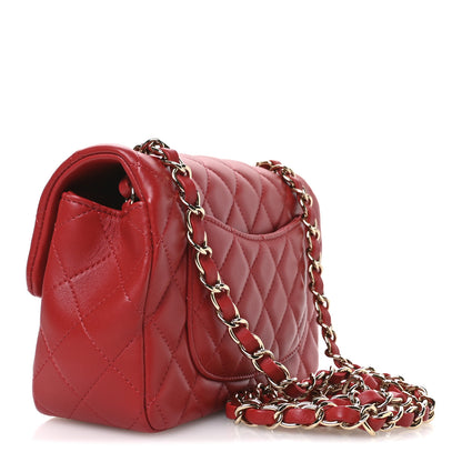 Chanel Lambskin Quilted Mini Rectangular Flap Red 3 of 11