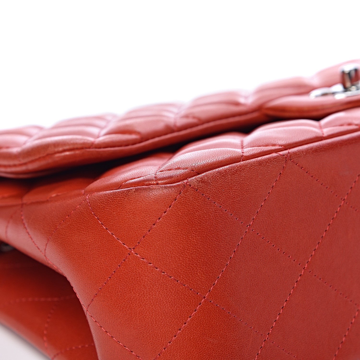 Chanel Lambskin Quilted Jumbo Double Flap Red 11 of 18