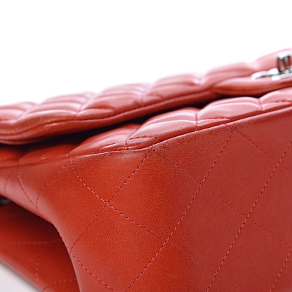 Chanel Lambskin Quilted Jumbo Double Flap Red 11 of 18