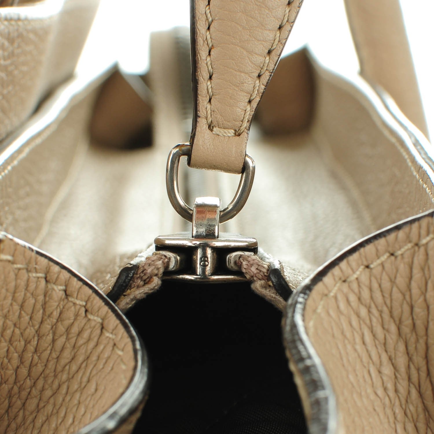 Celine Drummed Calfskin Mini Luggage Dune 5 of 9