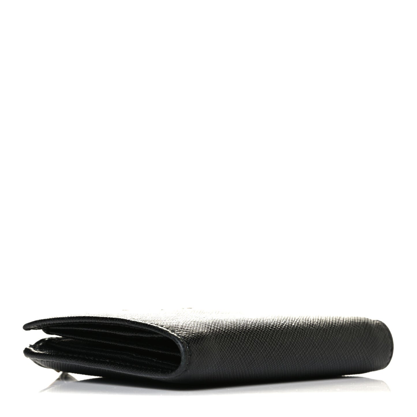 Saffiano Zip Top Compact Wallet Black