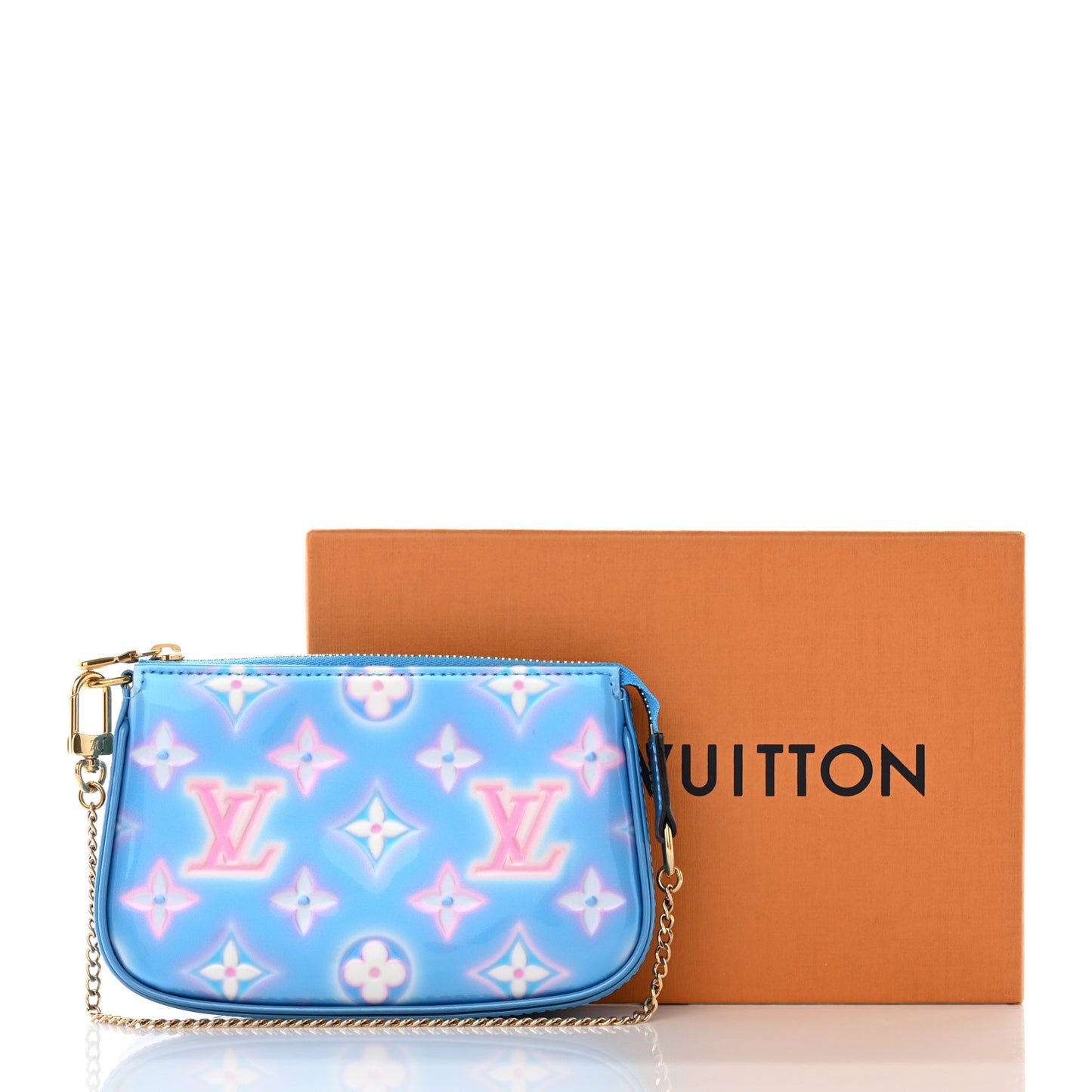 Vernis Valentine Mini Pochette Accessories Baby Blue Neon
