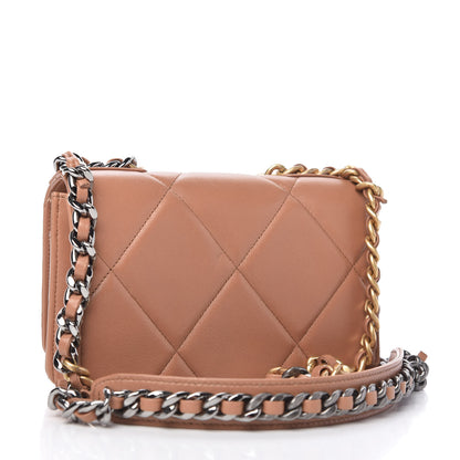 Chanel Lambskin Quilted Chanel 19 Wallet On Chain WOC Brown 3 of 12