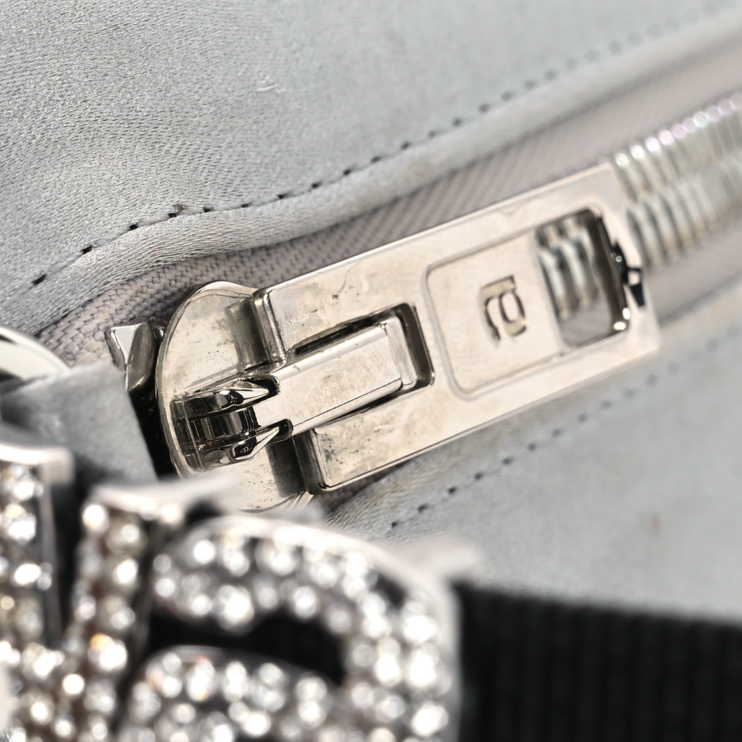 Alexander Wang Satin Crystal Heiress Pouch Silver 1794447