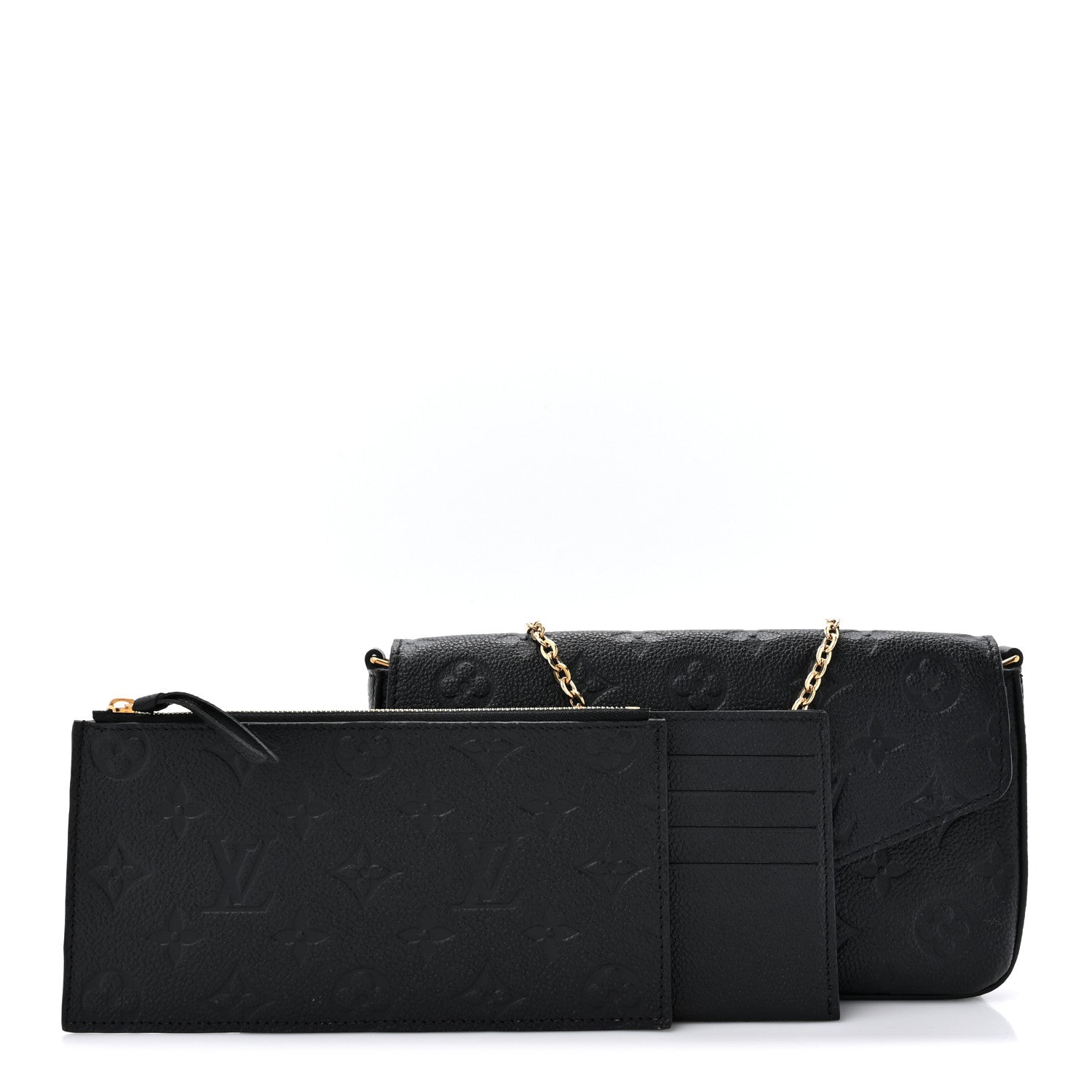 Louis Vuitton Empreinte Pochette Felicie Chain Wallet Black 3 of 15
