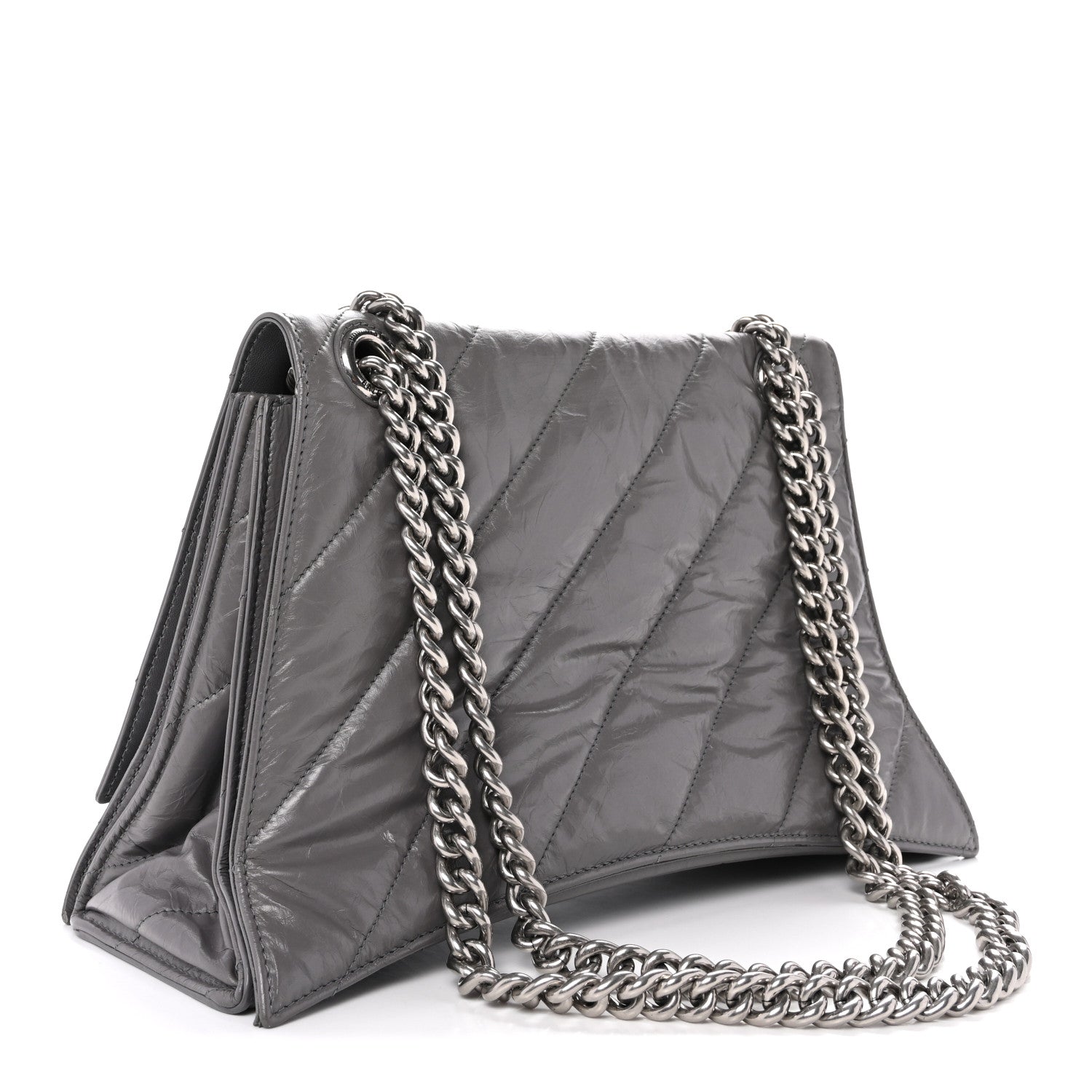 Balenciaga Crushed Calfskin Quilted Medium Crush Chain Bag Dark Grey 3 of 13