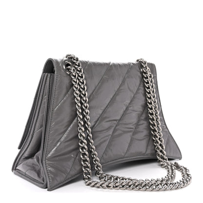 Balenciaga Crushed Calfskin Quilted Medium Crush Chain Bag Dark Grey 3 of 13