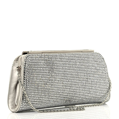 Judith Leiber Swarovski Crystal Minaudiere Clutch Silver 4 of 9