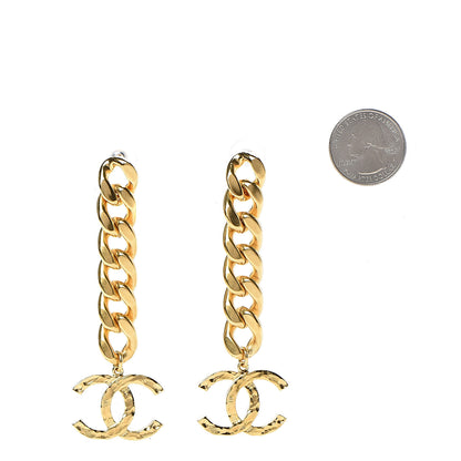 Chanel Metal CC Pick Drop Earrings Gold 2 of 5