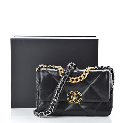 Chanel Goatskin Quilted Medium 19 Flap Black 11 of 11