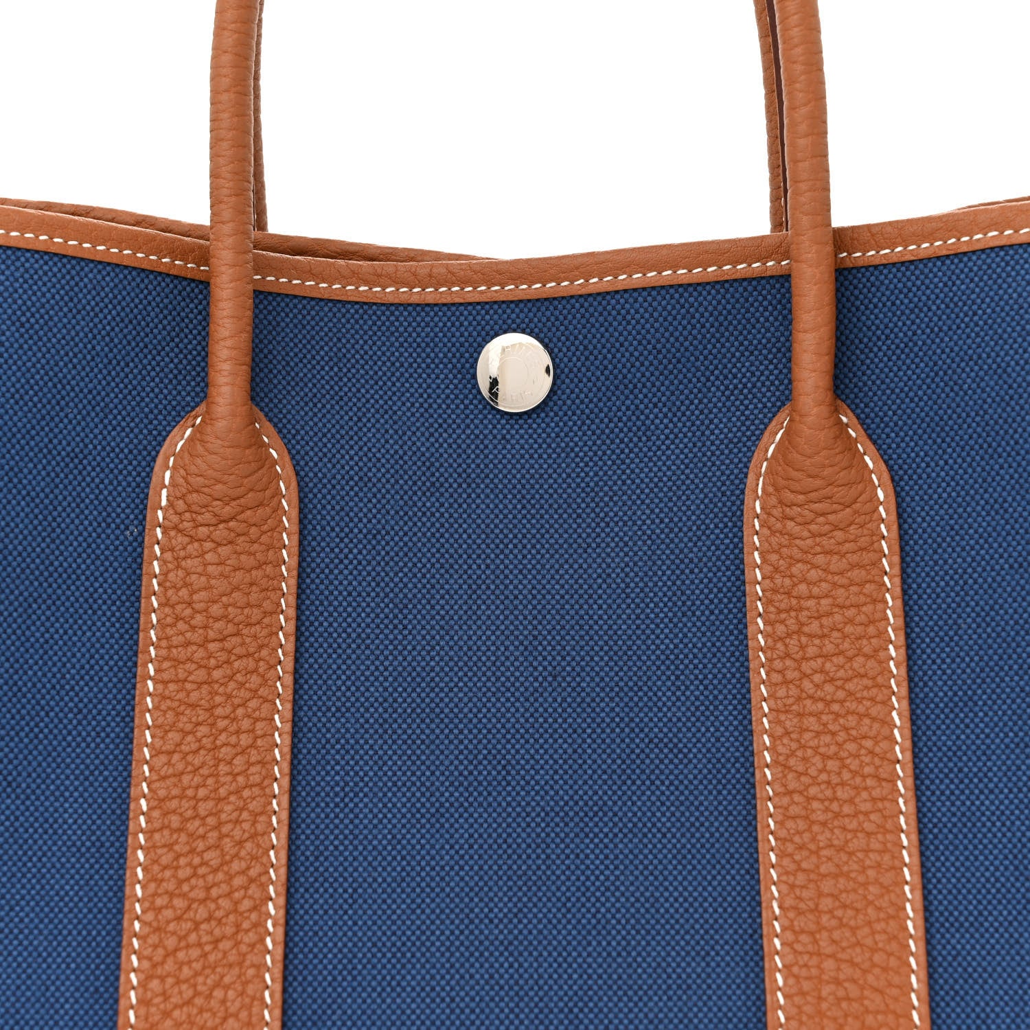 Hermes Toile Militaire Vache Country Garden Party Tote 30 Bleu France Gold 8 of 10