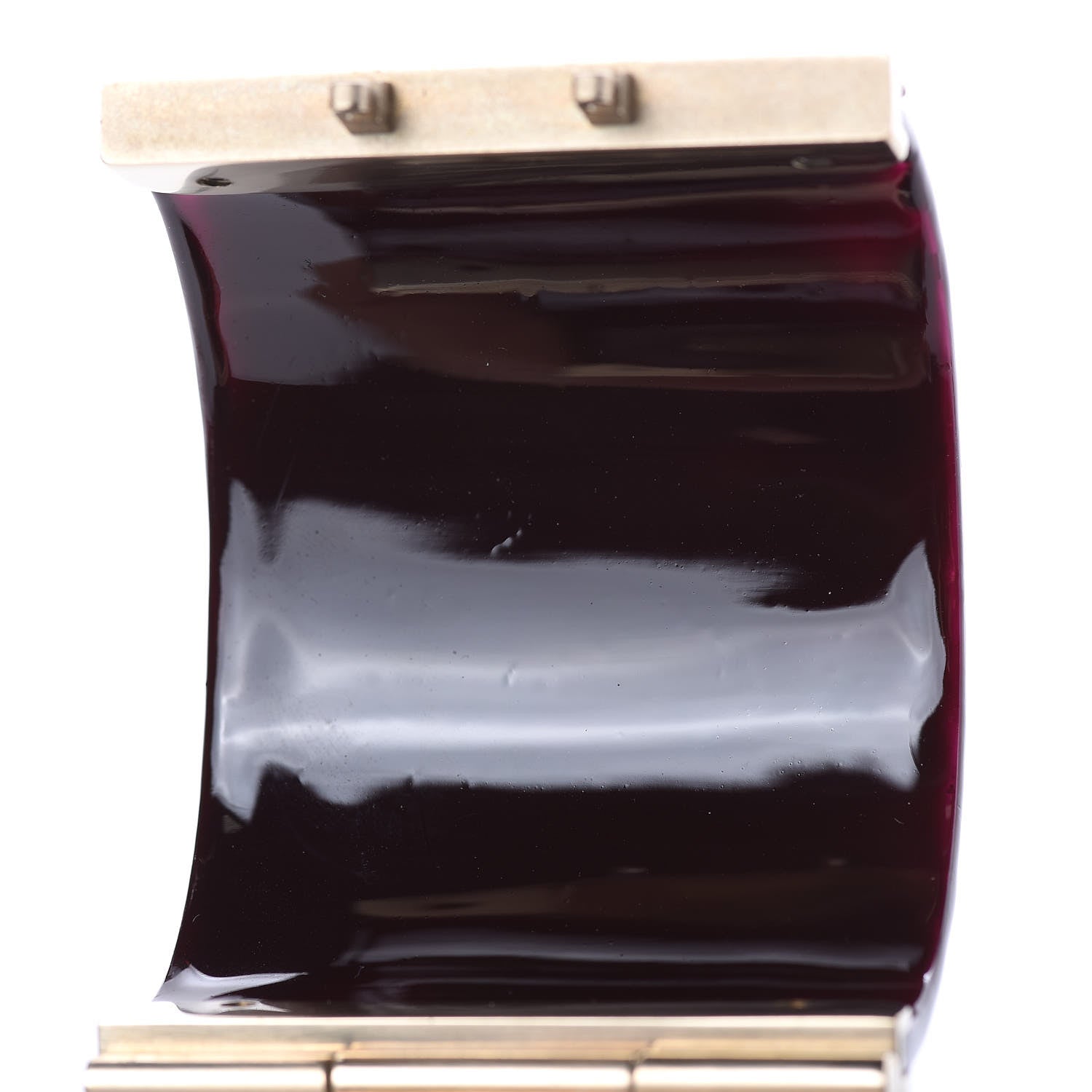 Chanel Resin Enamel Crystal CC Cabochon Cuff Burgundy 5 of 5