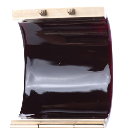 Chanel Resin Enamel Crystal CC Cabochon Cuff Burgundy 5 of 5