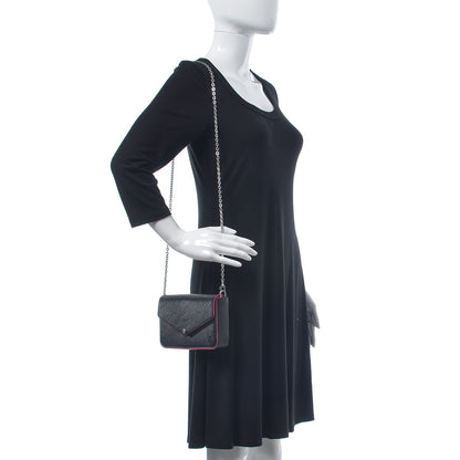 Louis Vuitton Epi Pochette Felicie Black Hot Pink 2 of 9